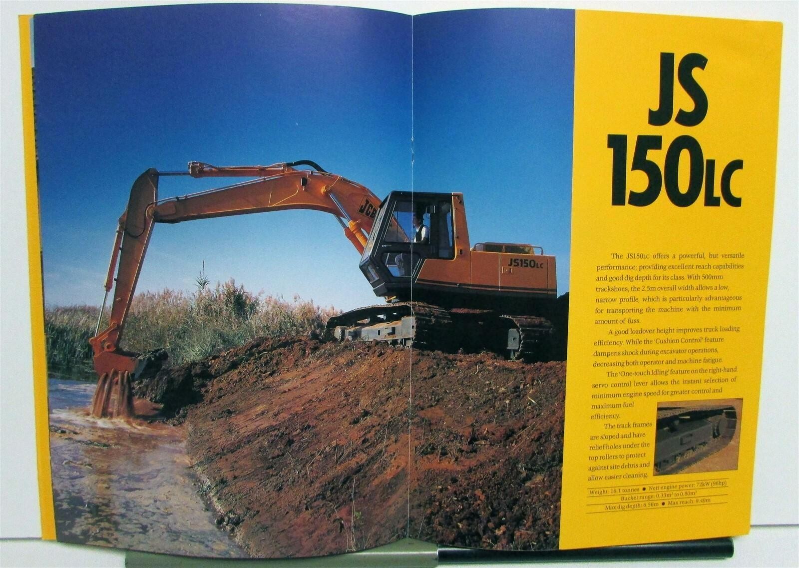 1992 JCB Crawler Excavators Specifications Construction Sales Brochure