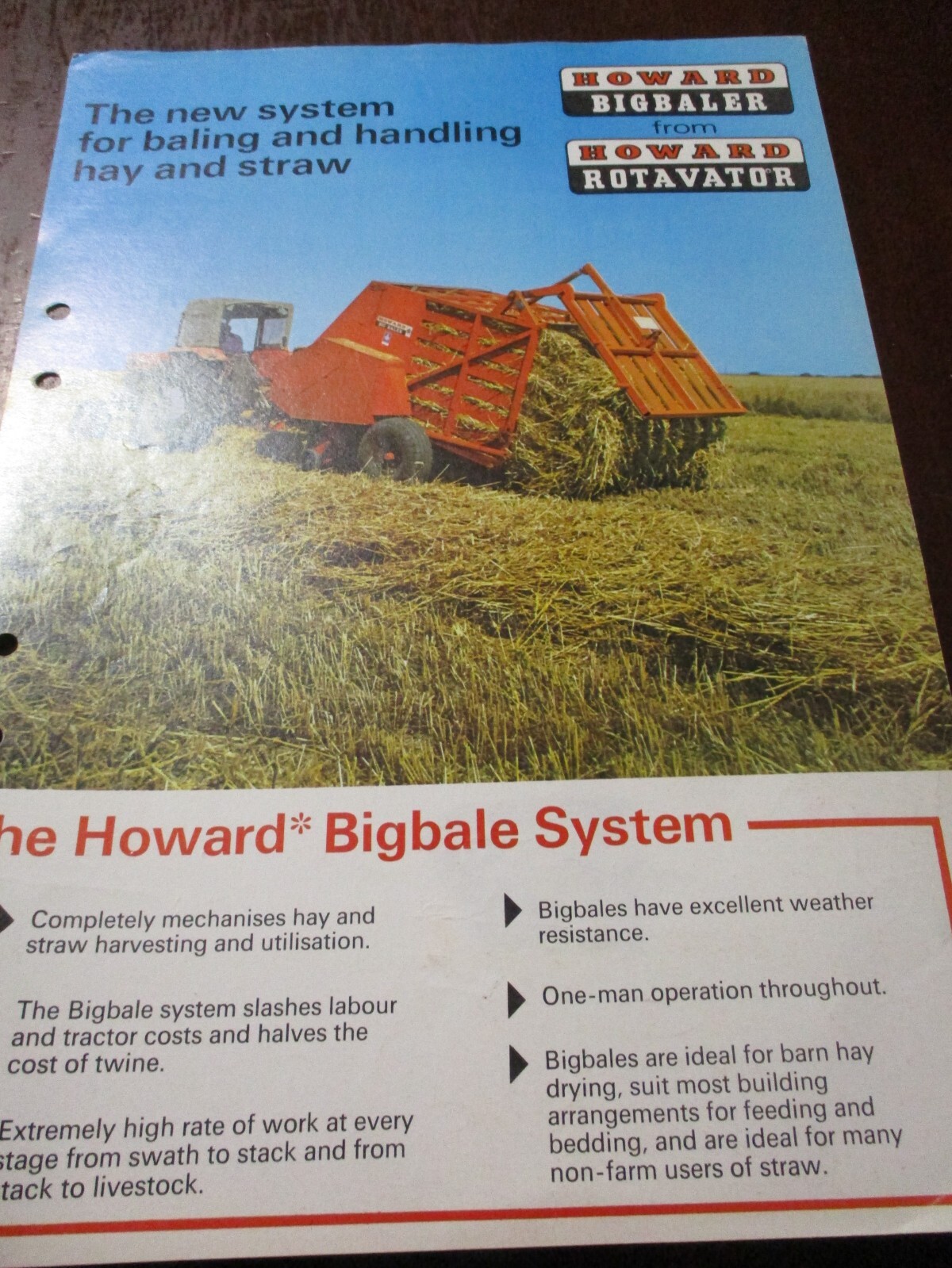 Howard HR 51 Rotavator, Bigbale System Sales Brochures, 2 items, 2002-1972
