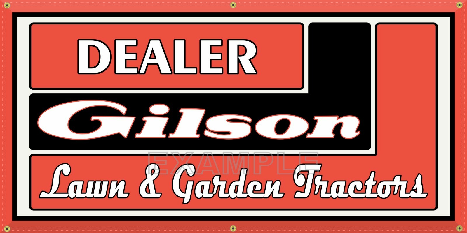 GILSON LAWN GARDEN TRACTOR EQUIPMENT DEALER SALES OLD SCHOOL SIGN REMAKE BANNER