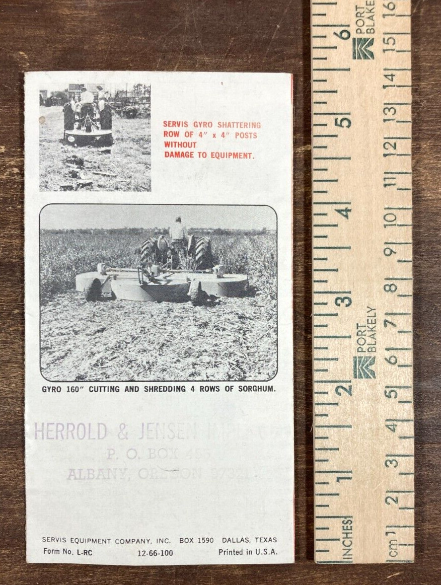 Servis Rotary Cutter Shredder Clipper 1966 Mini Sales Brochure Tractor Implement