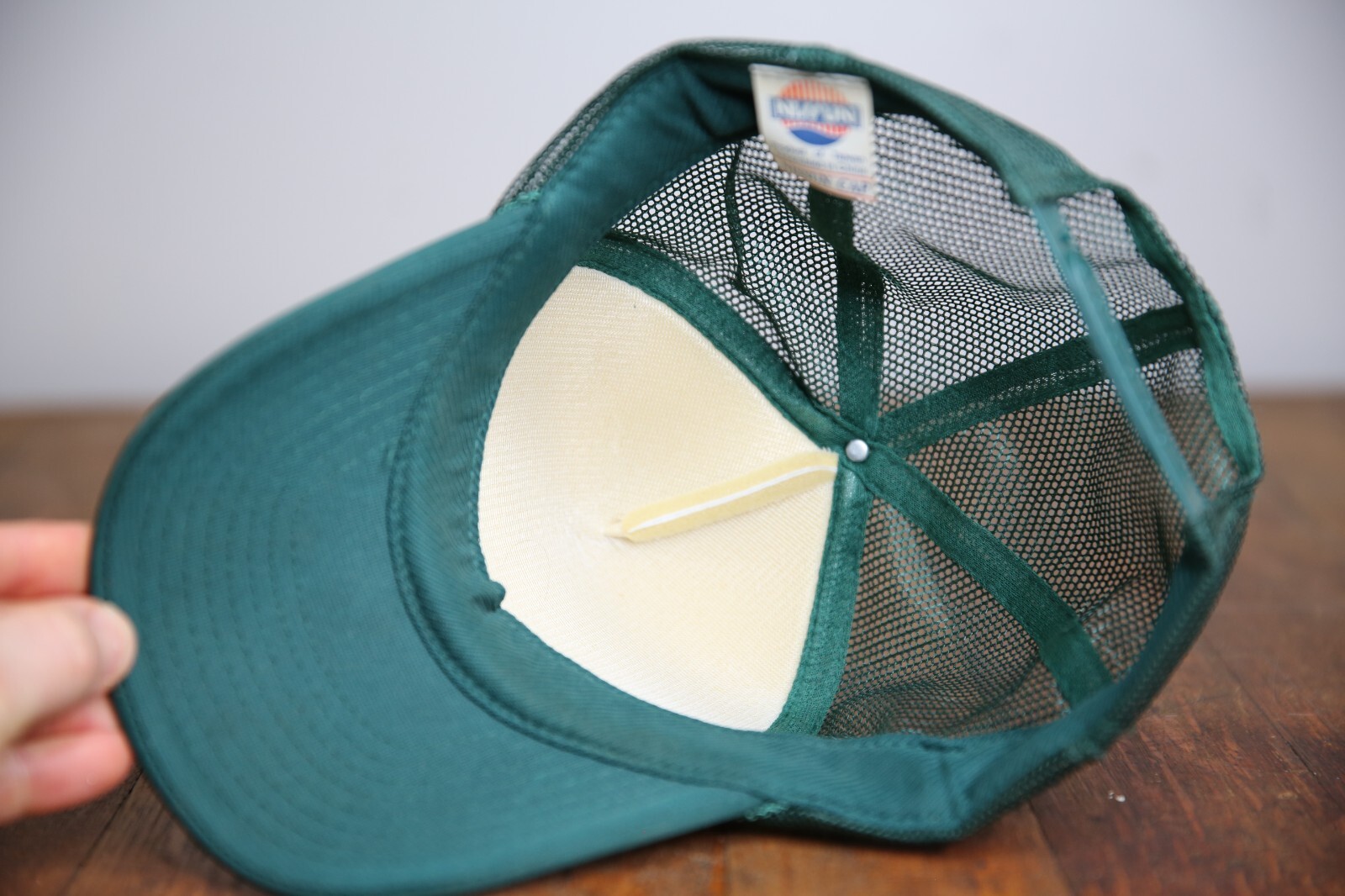 Oliver Tractor Cap Vintage Split Shield Logo Farm trucker Hat Mesh Back Green