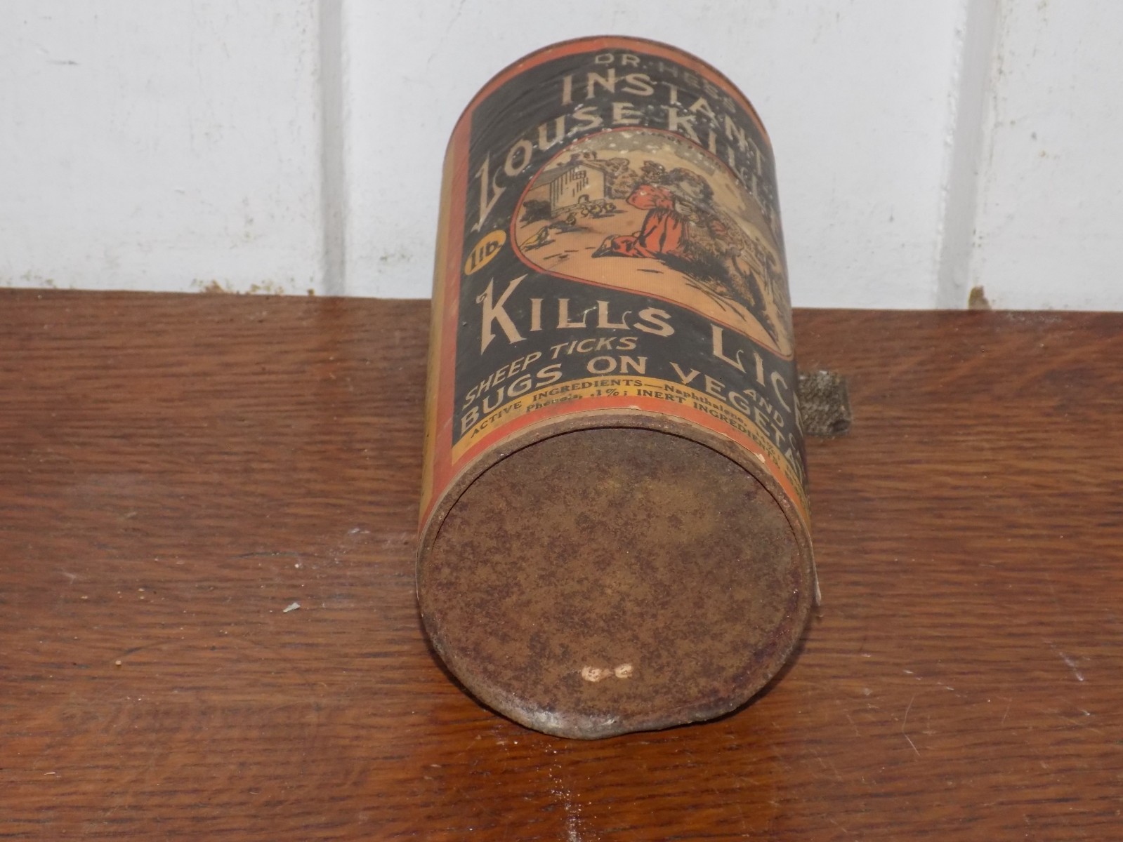 Vintage Dr. Hess Instant Louse Killer 1 Pound EMPTY Container