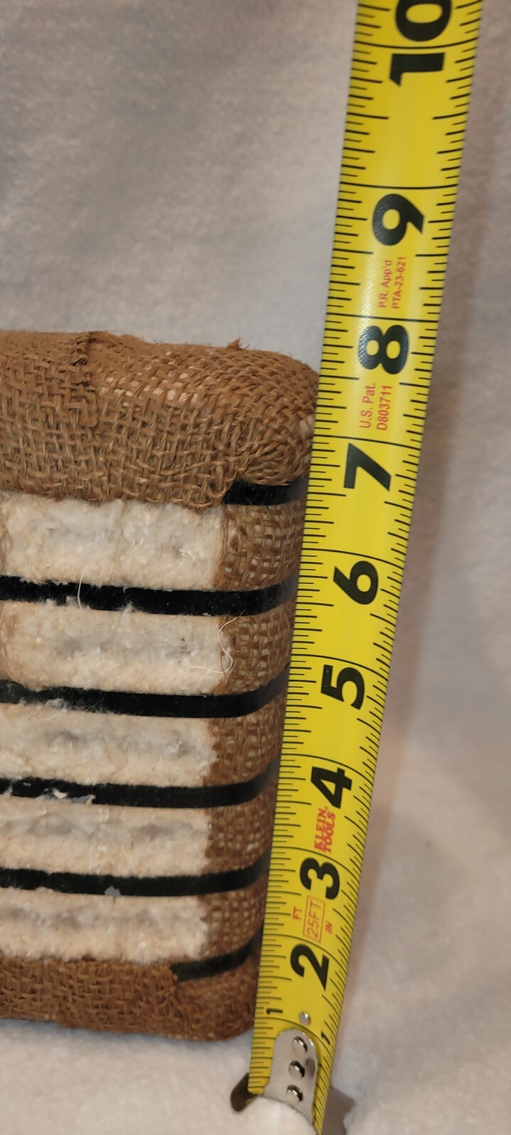 Vintage Souvenir Cotton Bale Wrapped W/ Burlap Farmhouse Decor 7.5&Prime;T