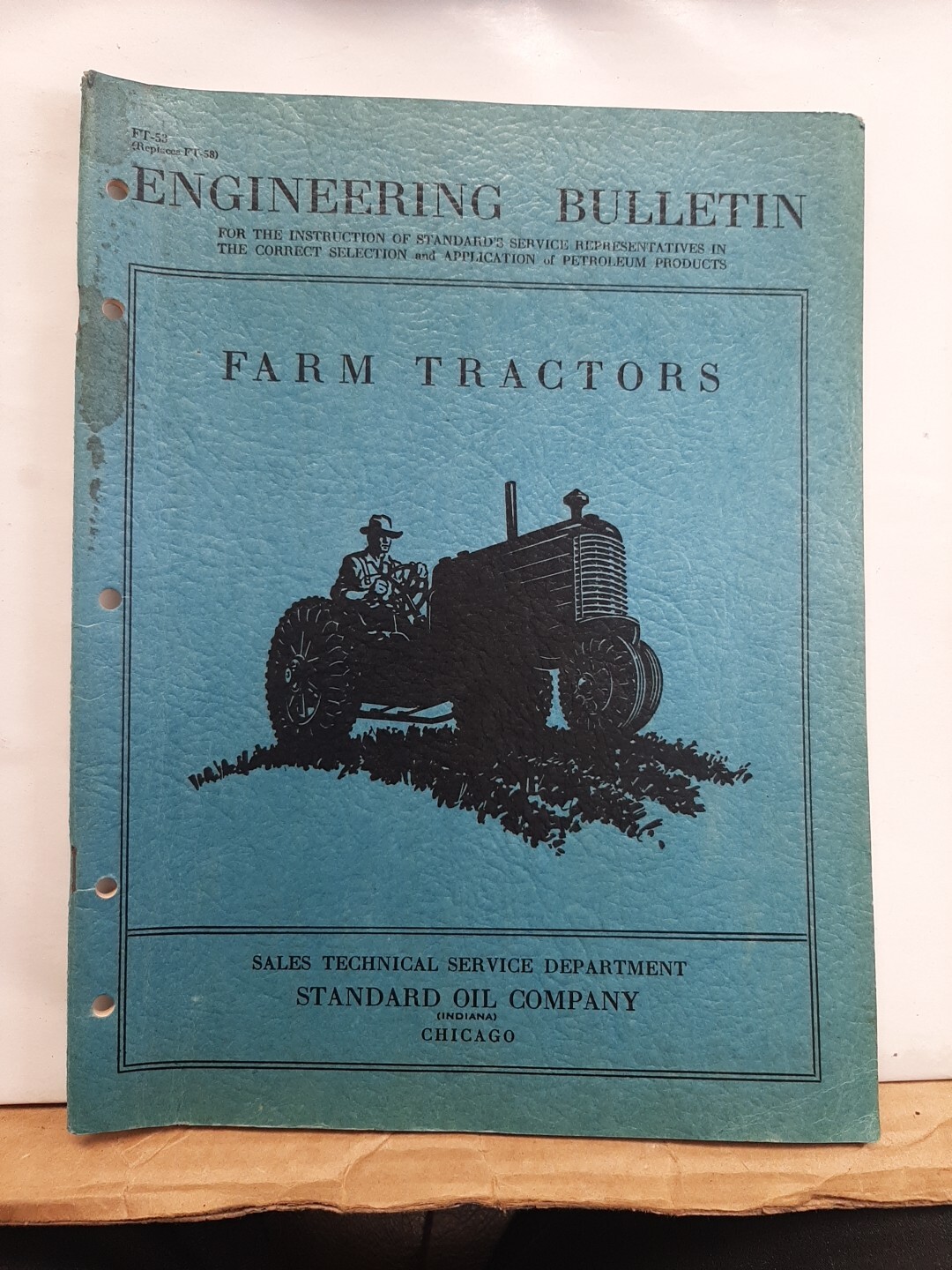 Vtg Standard Oil Engineering Service Bulletin Manual 1945 Farm Tractors FT-53