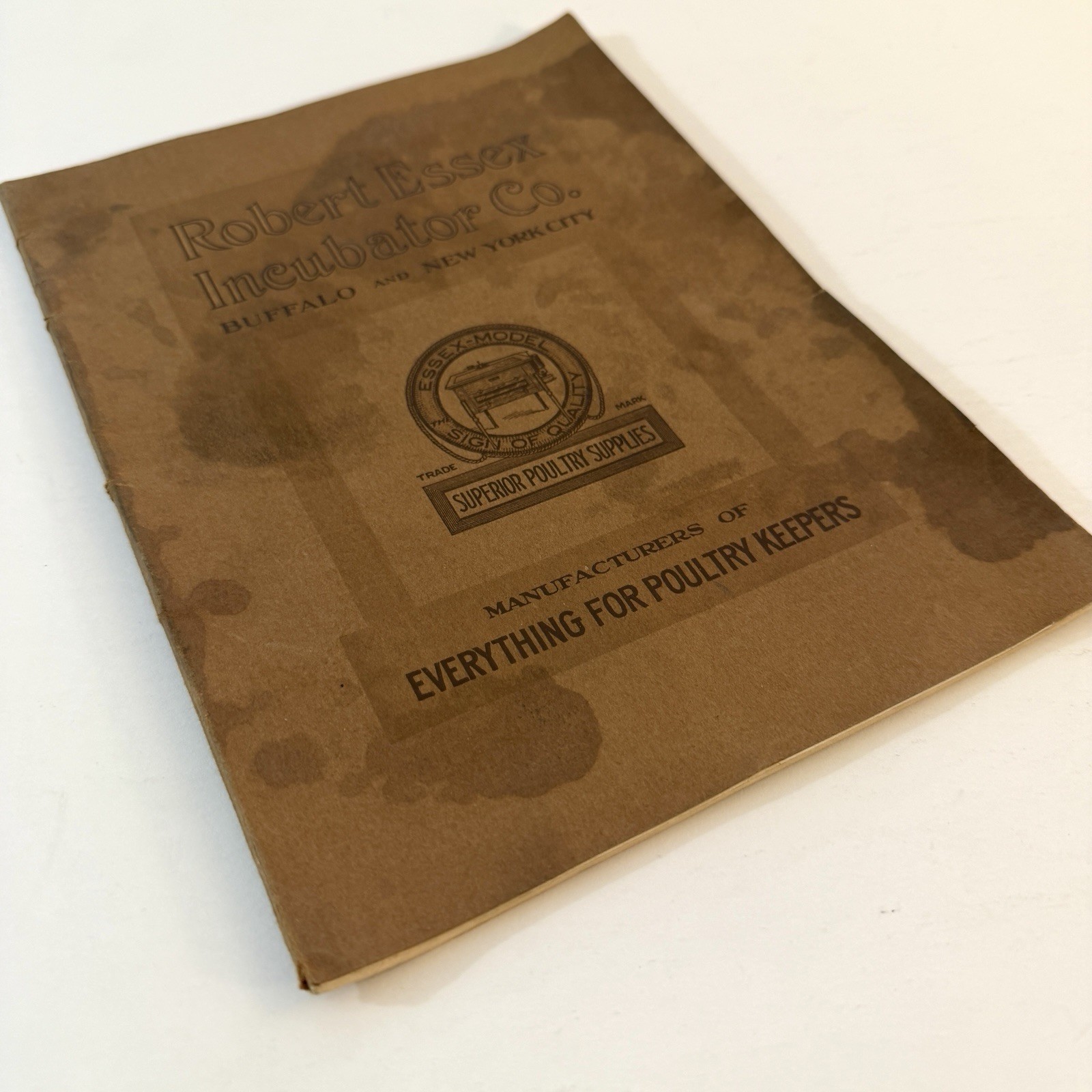 Antique 1912 Robert Essex Poultry Incubator Co Trade Catalog w/ Company Letter