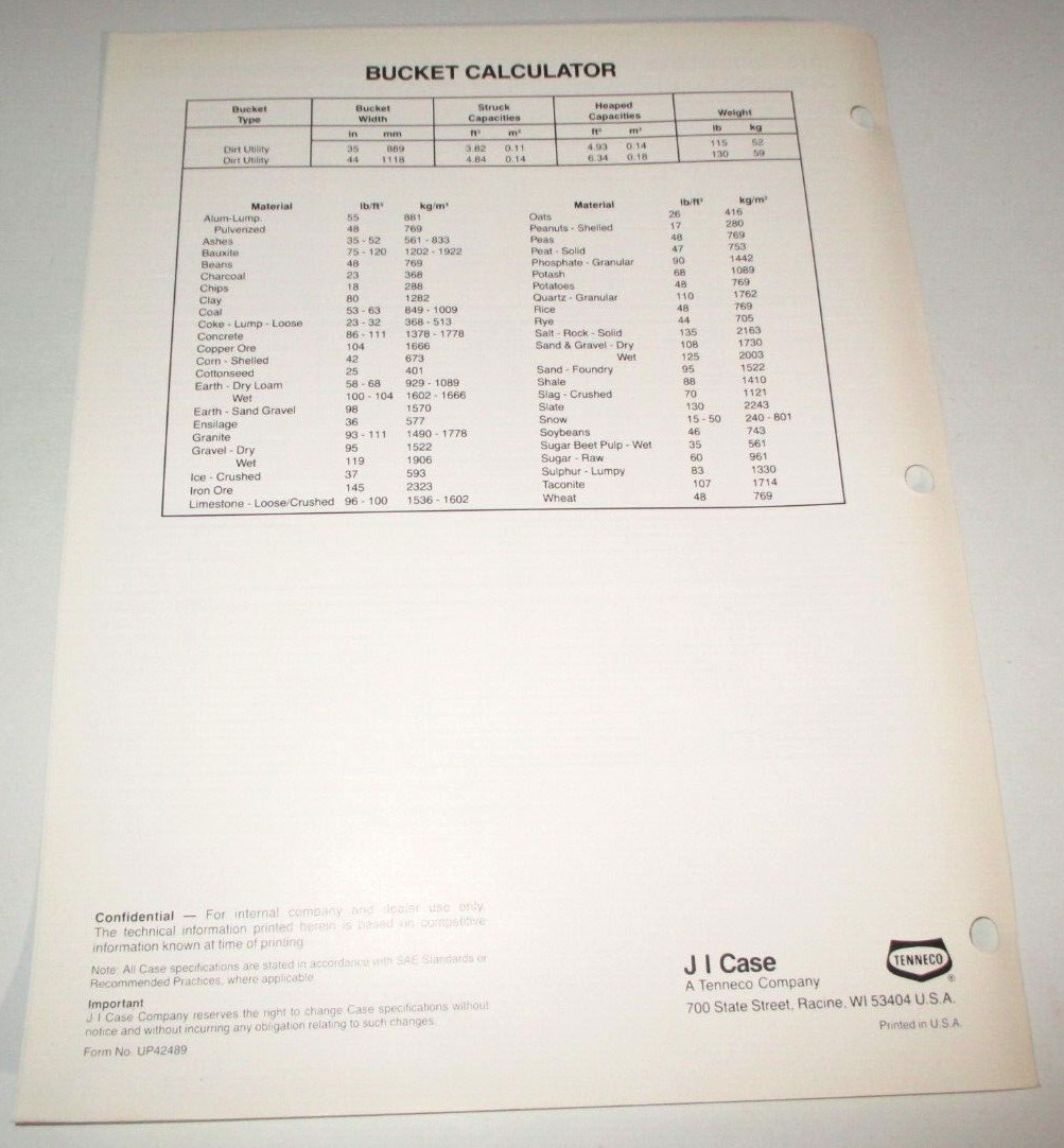 Case 1818 Skid Steer Uni-Loader Competitive Information Sales Brochure ORIGINAL!