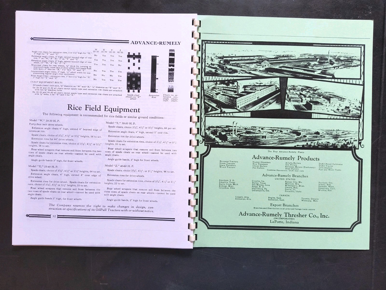 Rumley Oil Pull Tractor Dealer Brochure Owners Manual Print Advertising Reprint