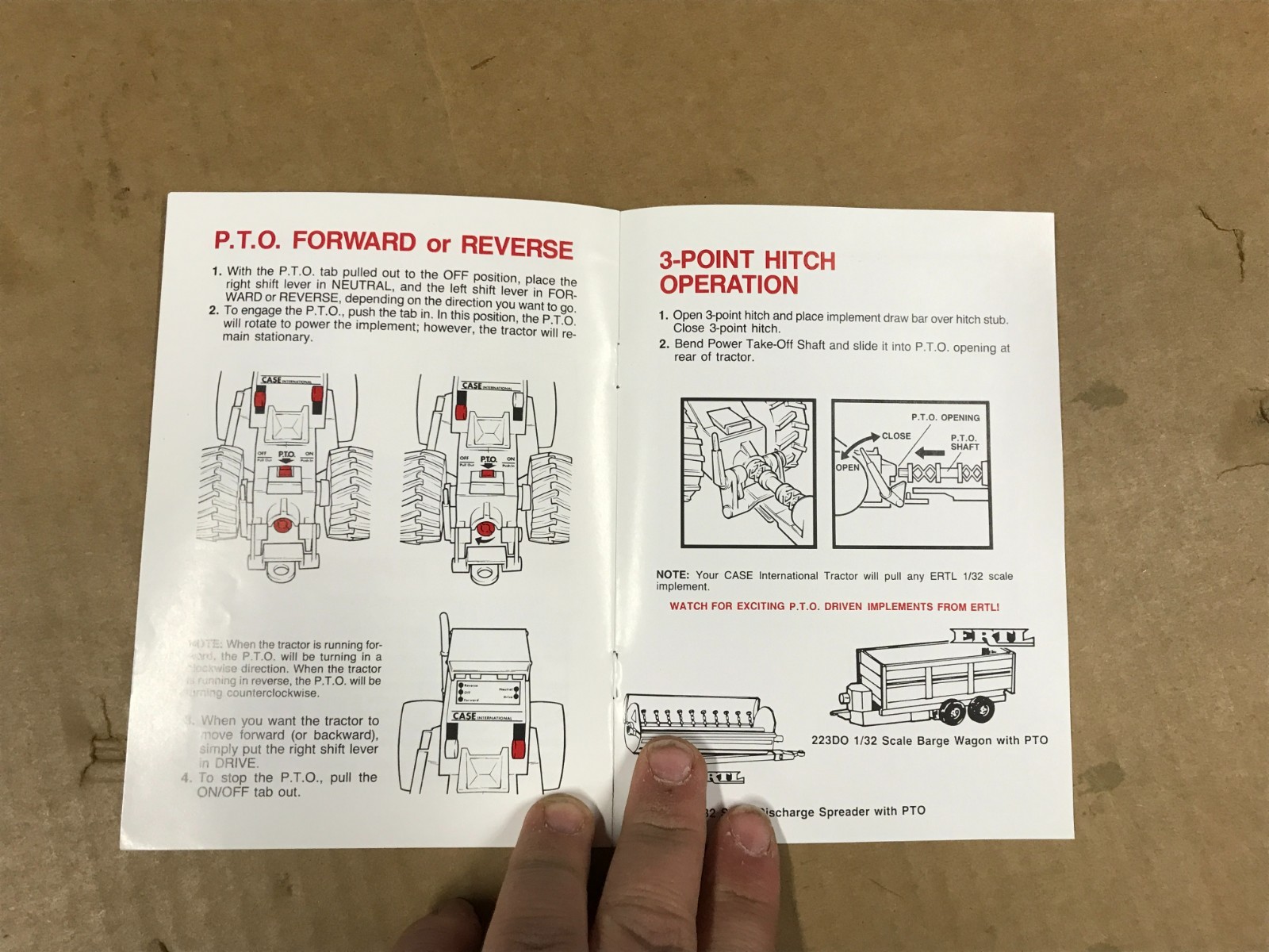 Vintage ERTL Battery Operated Tractor – Operating Instructions Booklet