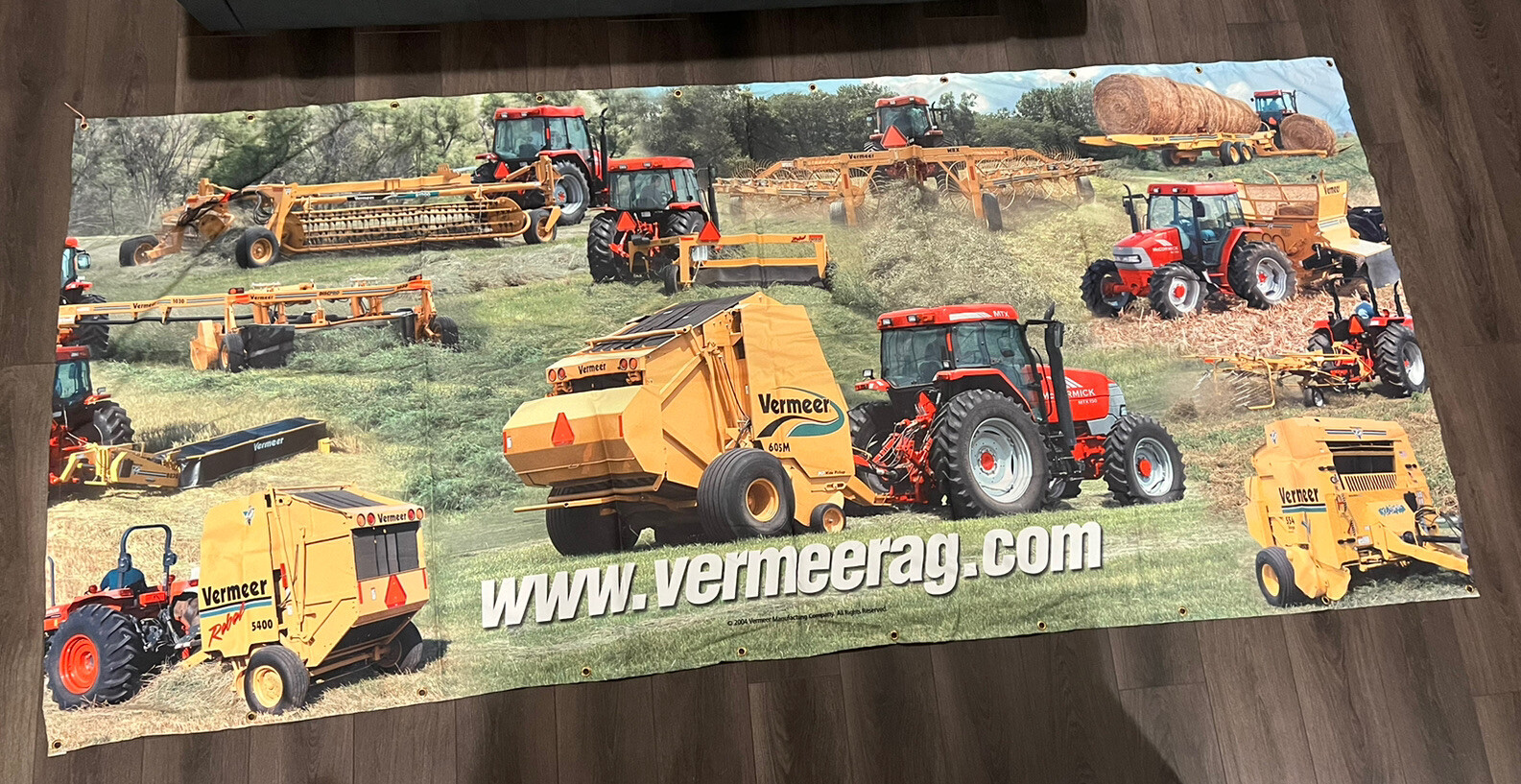 Rare Large 4.5’x9’ Vintage 2004 VERMEER AG Cloth Banner Sign Tractors Farming
