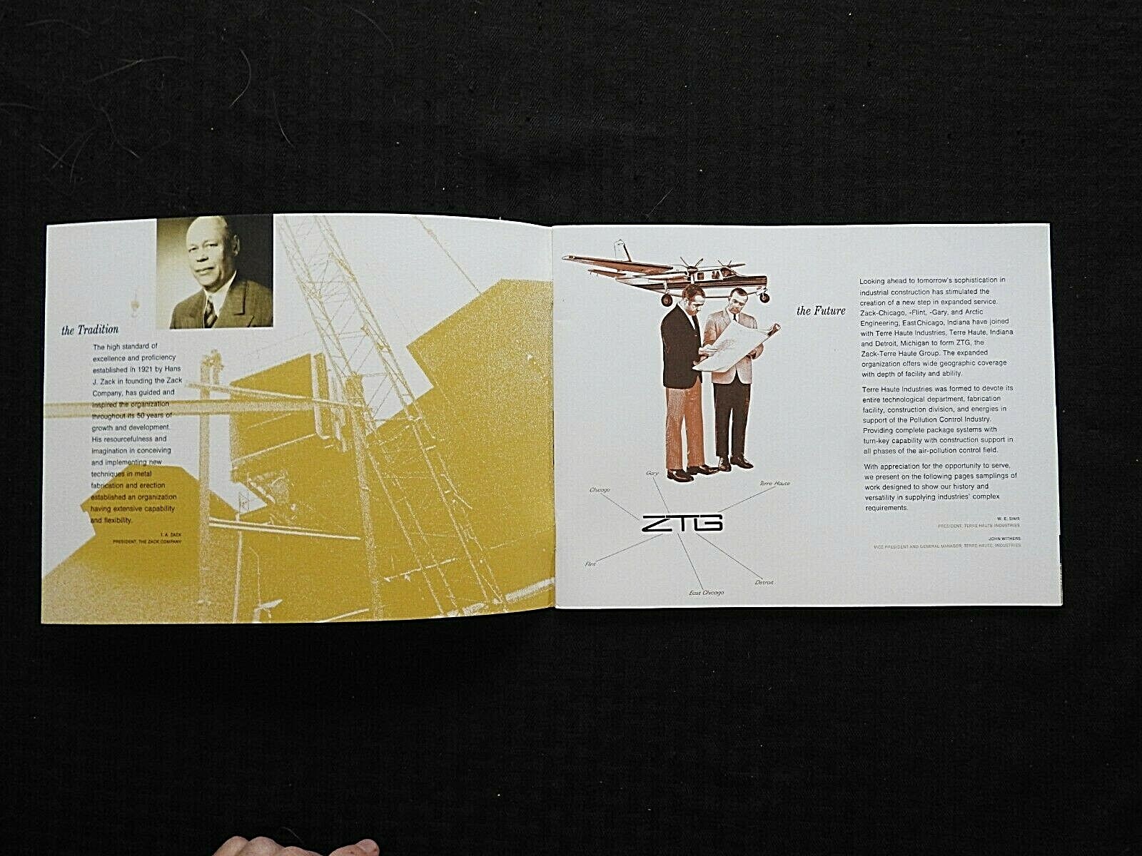 c1970 ZTG HANS J. ZACH TERRE HAUTE GROUP SHEET METAL FABRICATION BROCHURE MINTY
