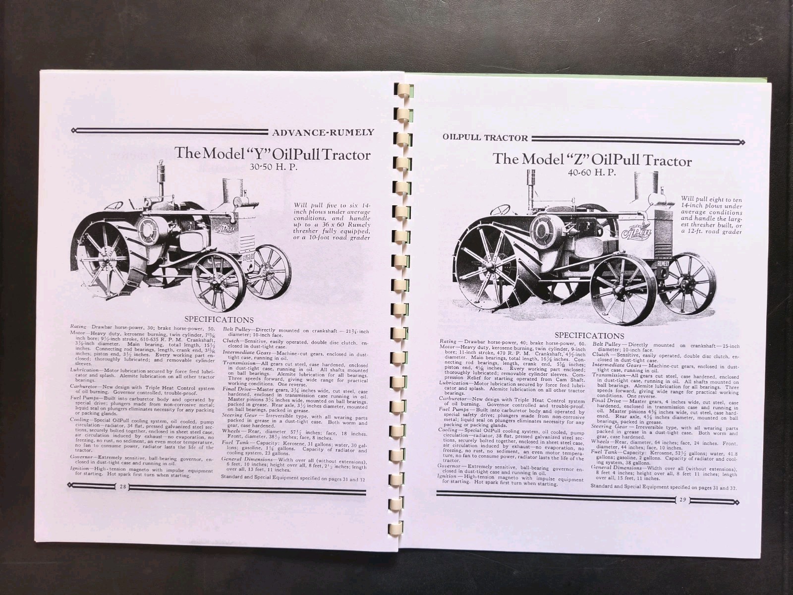 Rumley Oil Pull Tractor Dealer Brochure Owners Manual Print Advertising Reprint