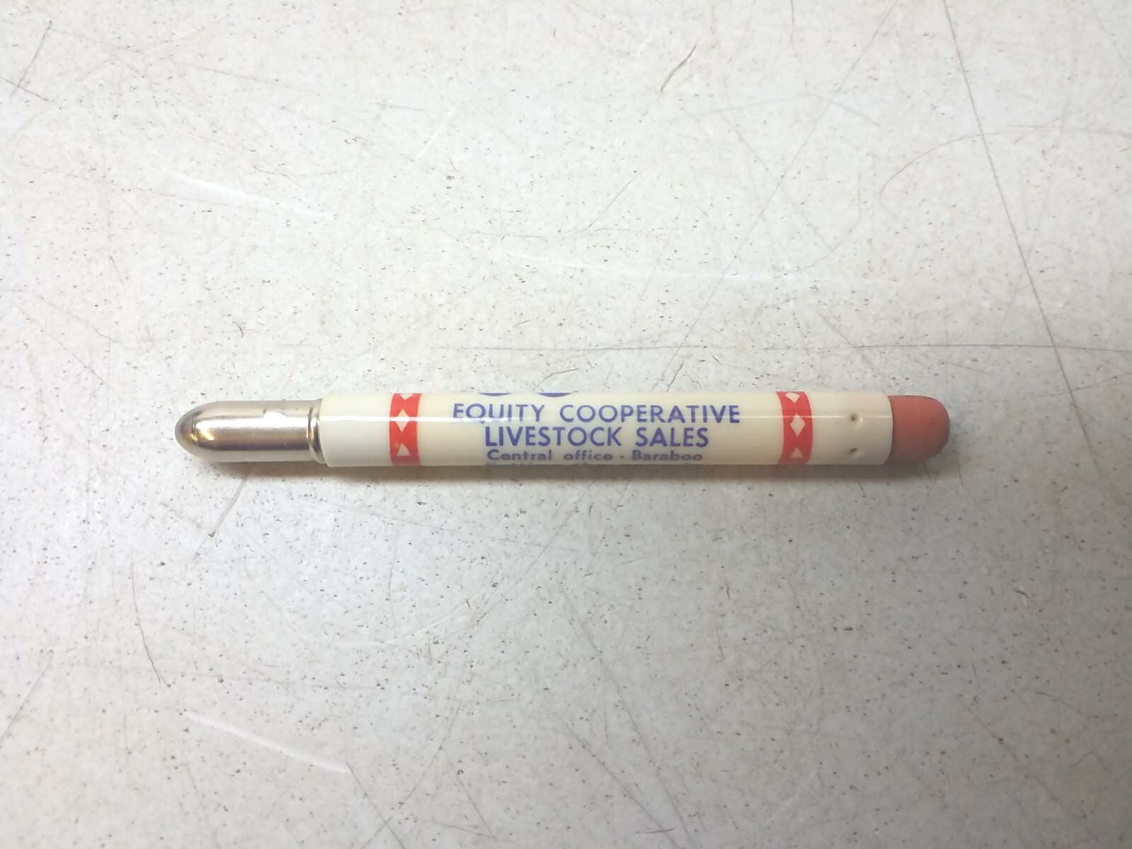 Equity Cooperative Livestock Sales Baraboo Wisconsin Vtg Ag Ad Bullet Pencil