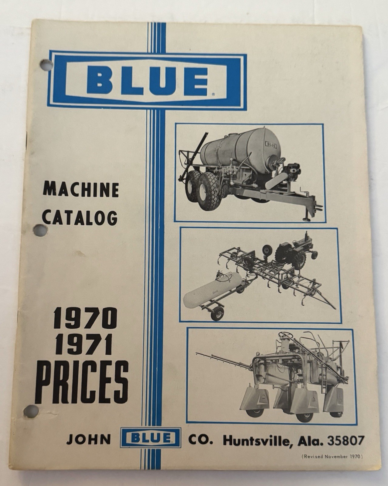 Vintage 1971 BLUE John Blue Company Machine Catalog 1970 1971 Prices Farming