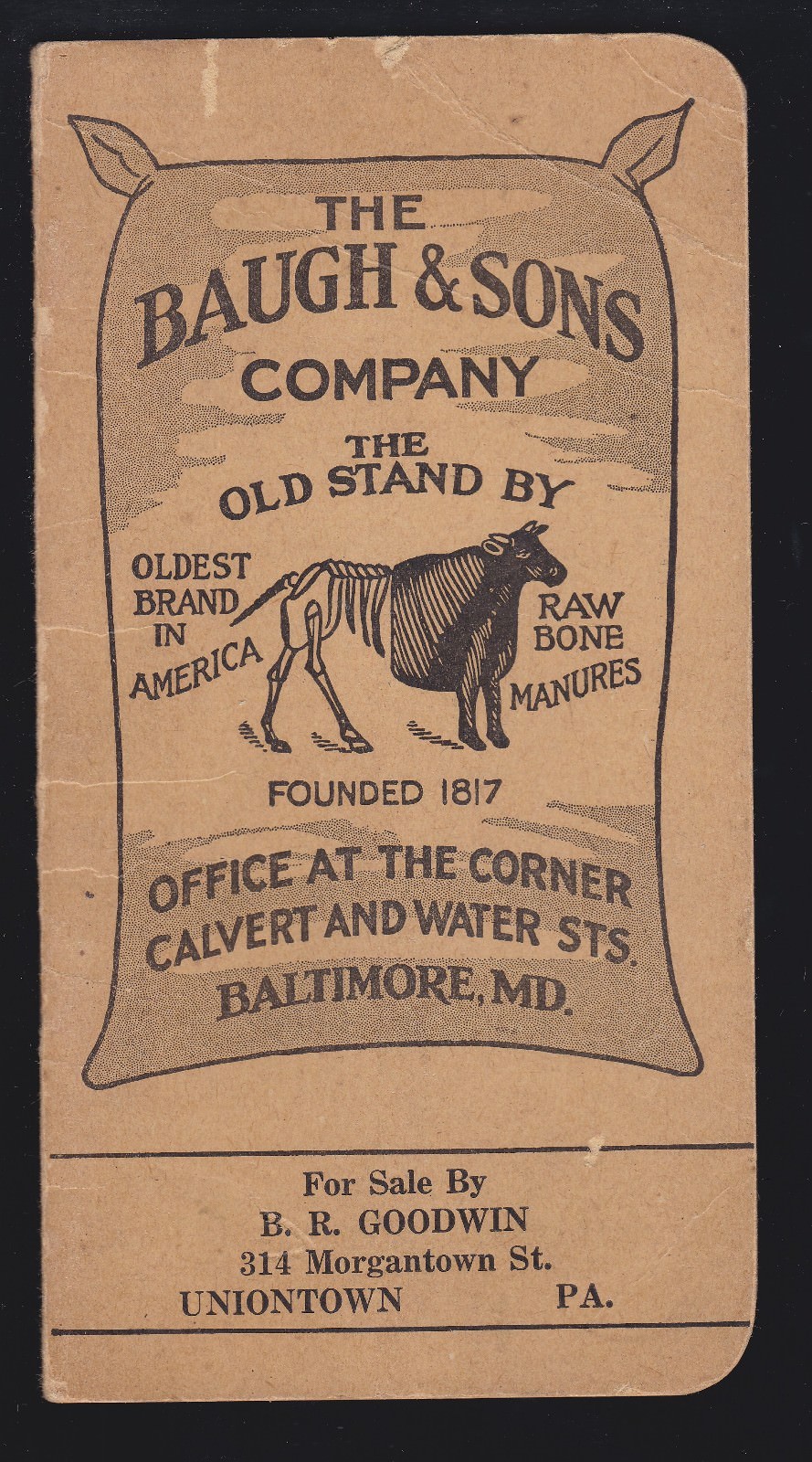 US Vintage  » The Baugh & Sons Co. » Raw Bone Manures Advertising Notebook