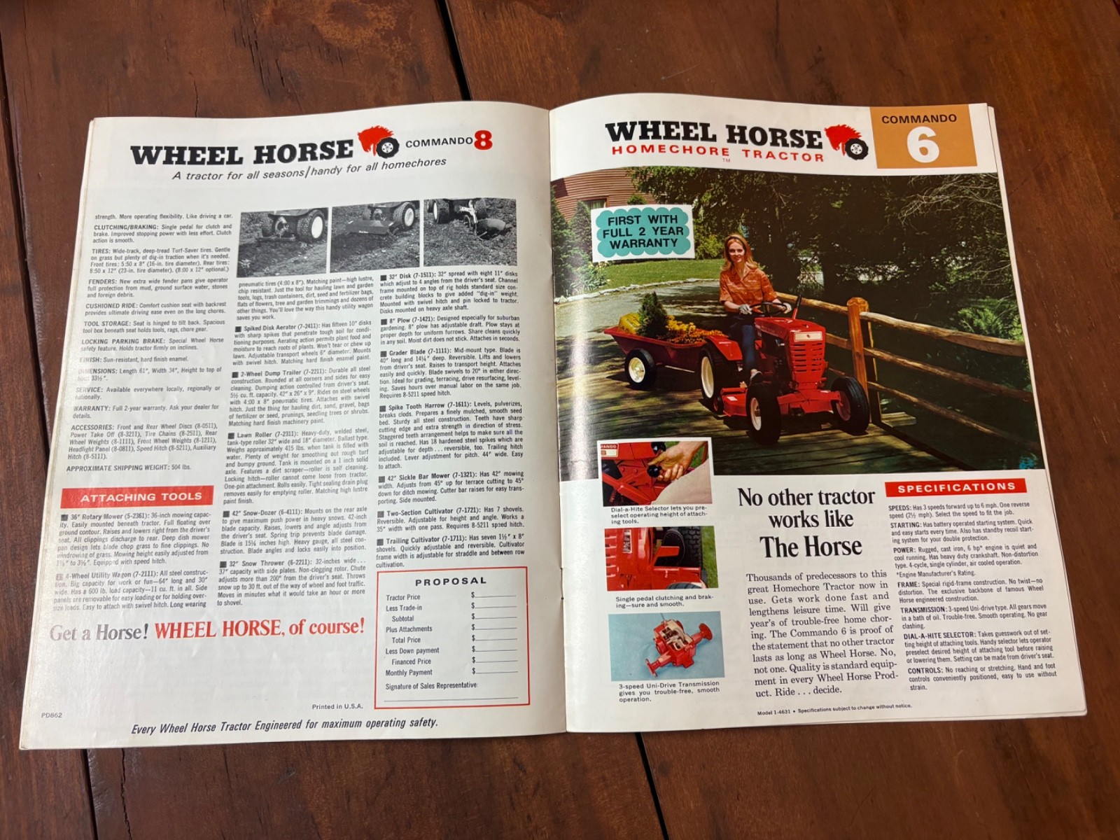 Vintage Wheel Horse Garden Tractor Sales Brochure Raider Charger Commando Ranger