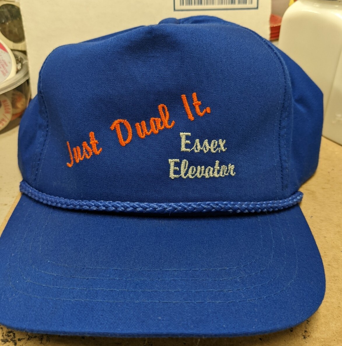 Vintage Just Dual It Essex Elevator Essex Iowa IA Cap Hat Snapback Farm Trucker