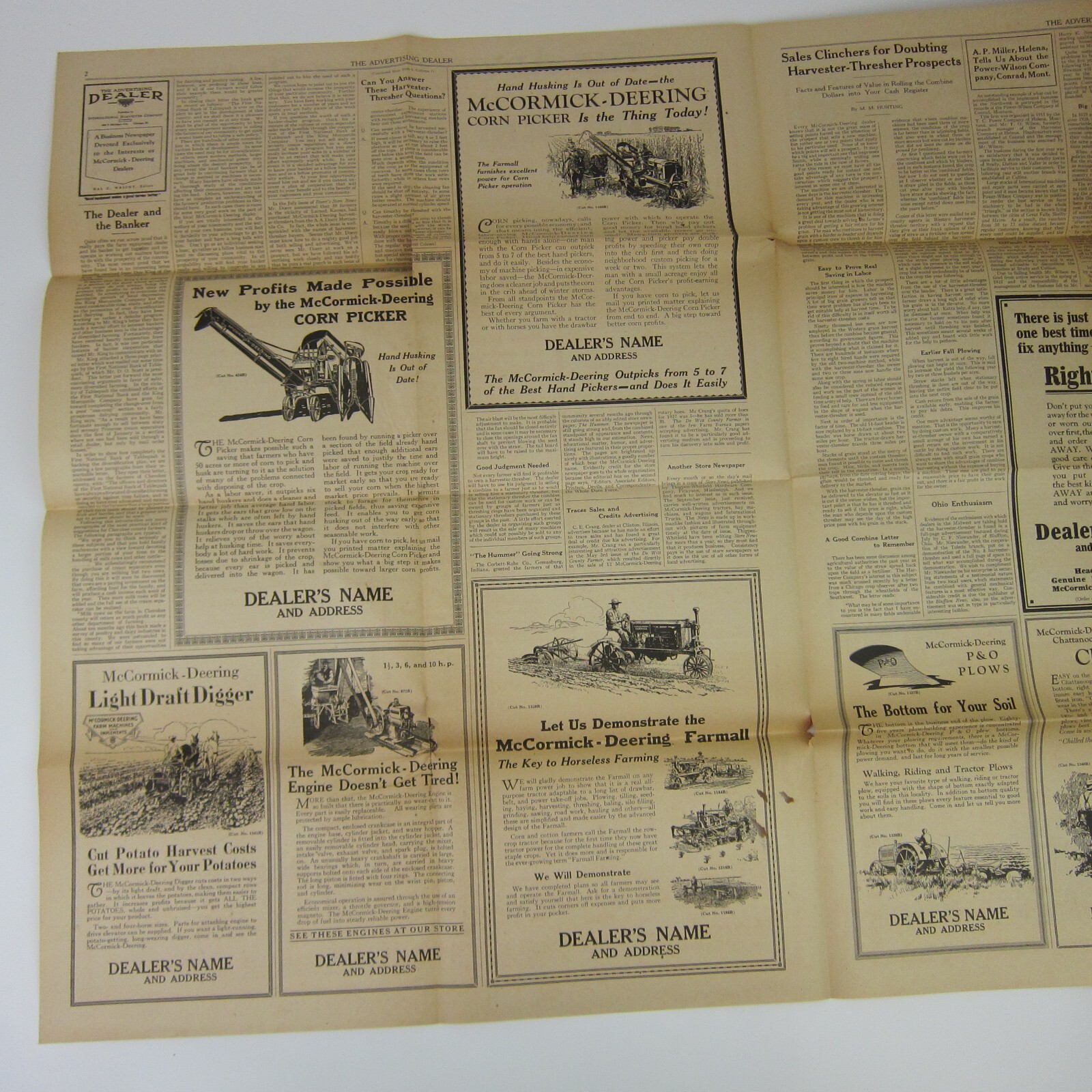 The Advertising Dealer McCormick-Deering Trade News 1927 Chicago IL Antique RARE