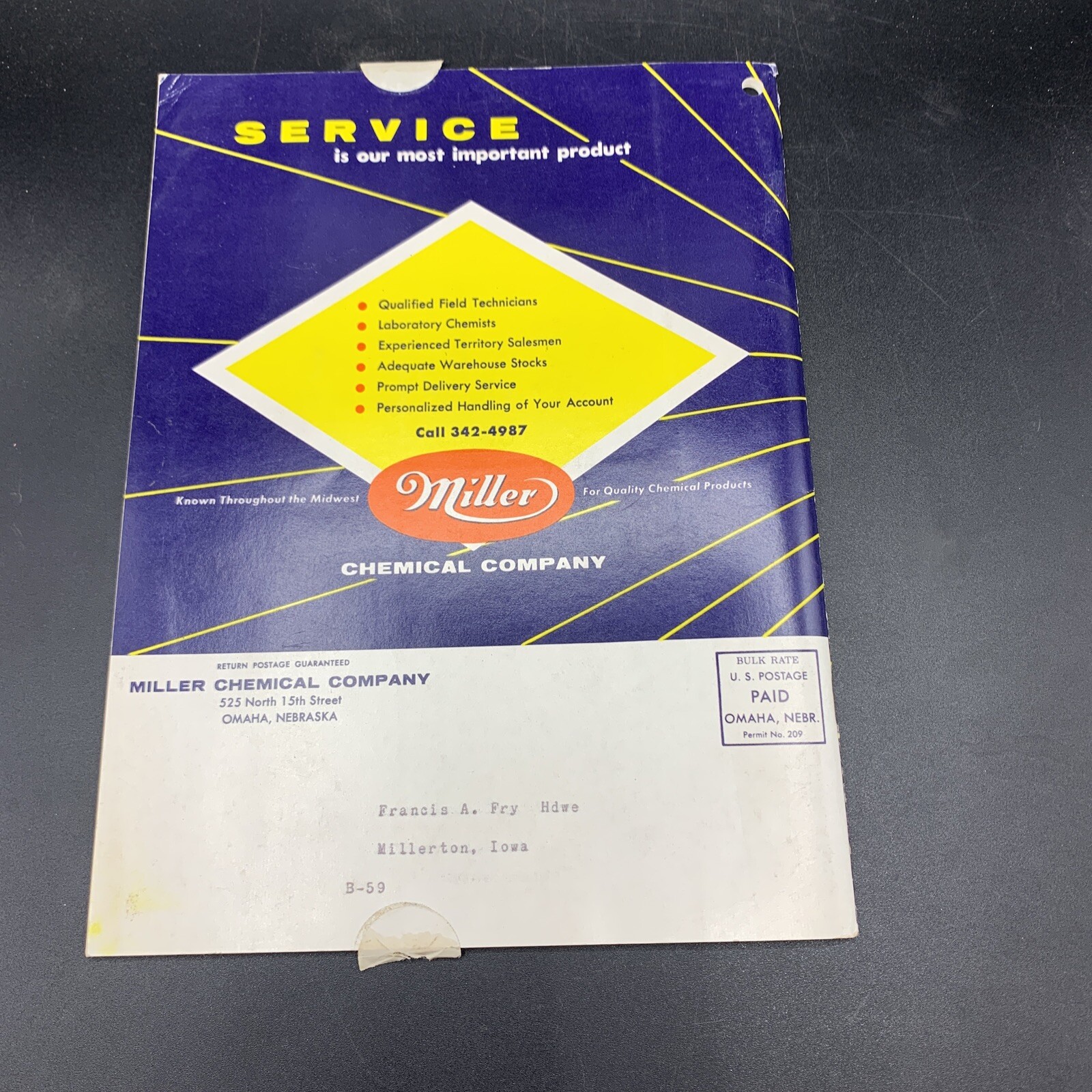 Lot 1961 Miller Chemical Co Dealer Catalog & Price List-Home/Farm/Livestock