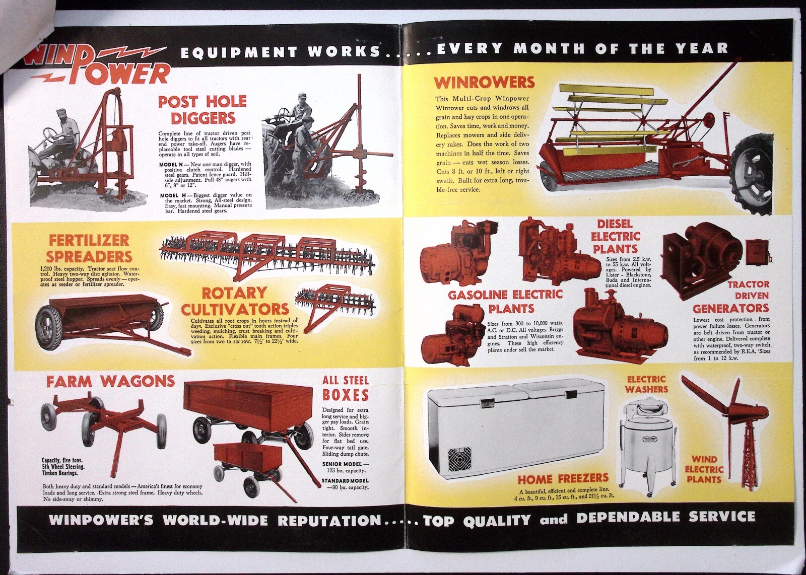 1957 Winpower Agricultural Implements Spreaders Winrowers Newton IA Brochure
