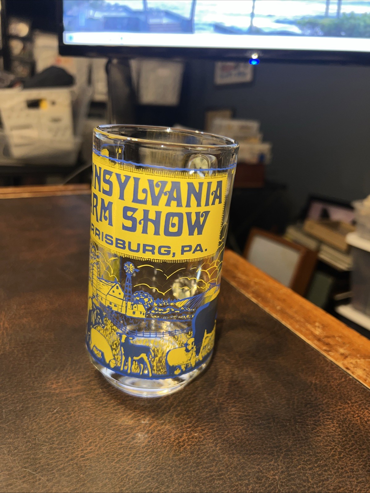 Vintage 1960s Pennsylvania Farm Show Harrisburg Pa Mug Glass