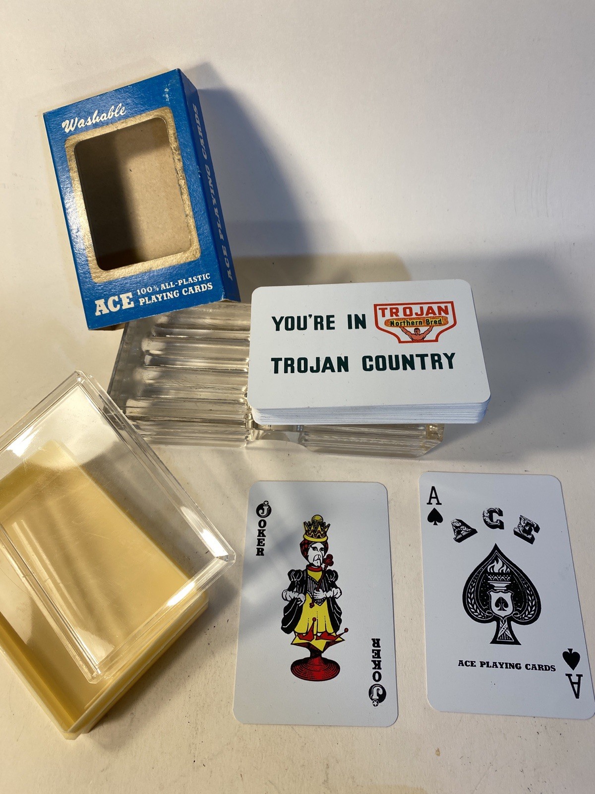 Vintage Trojan Northern Bred Seed Corn Advertising Deck Playing Cards In Case