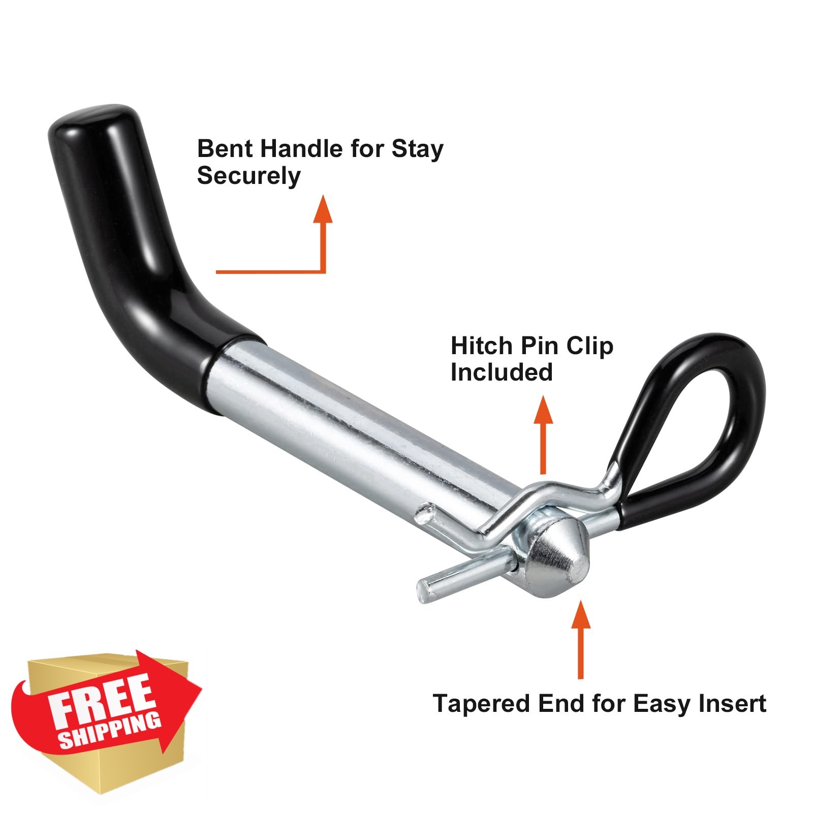 TOPSHINE Trailer Hitch Pin Clip 4 Pack 5/8 Inch Black
