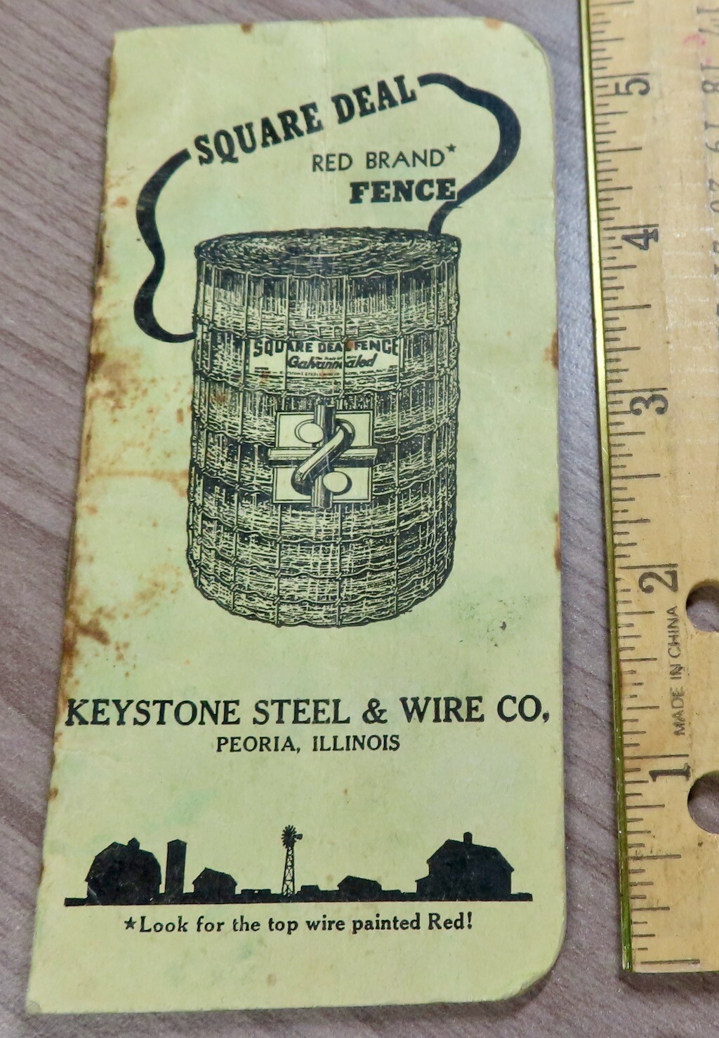 RED BRAND FENCE Memo Book Keystone Steel Peoria Wisconsin