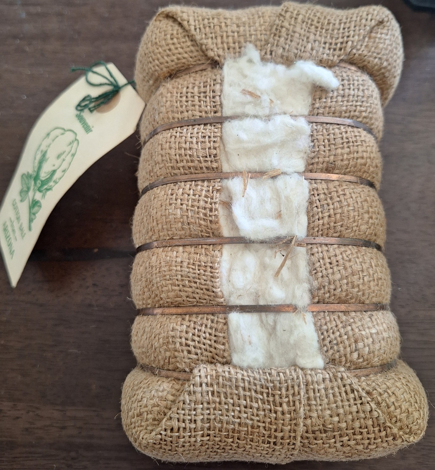 ARIZONA COTTON BALE SOUVENIR-VINTAGE 7&Prime; HIGH WIRE BANDED PIMA COTTON-ADORABLE PC