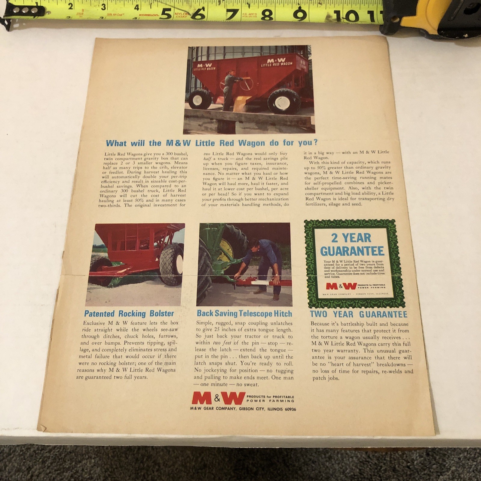 M&W Little Red Wagon New 300 Plus Buschel Capacity Brochure John Deere