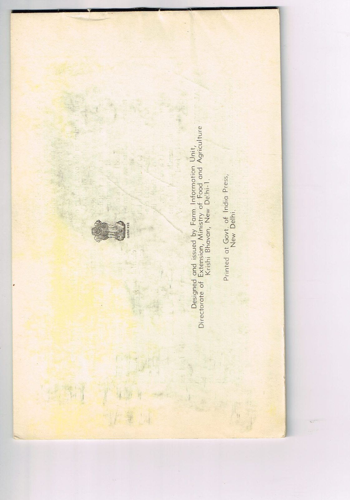 Vintage 1960s Farm Brochure India New Delhi Nutrition Extension