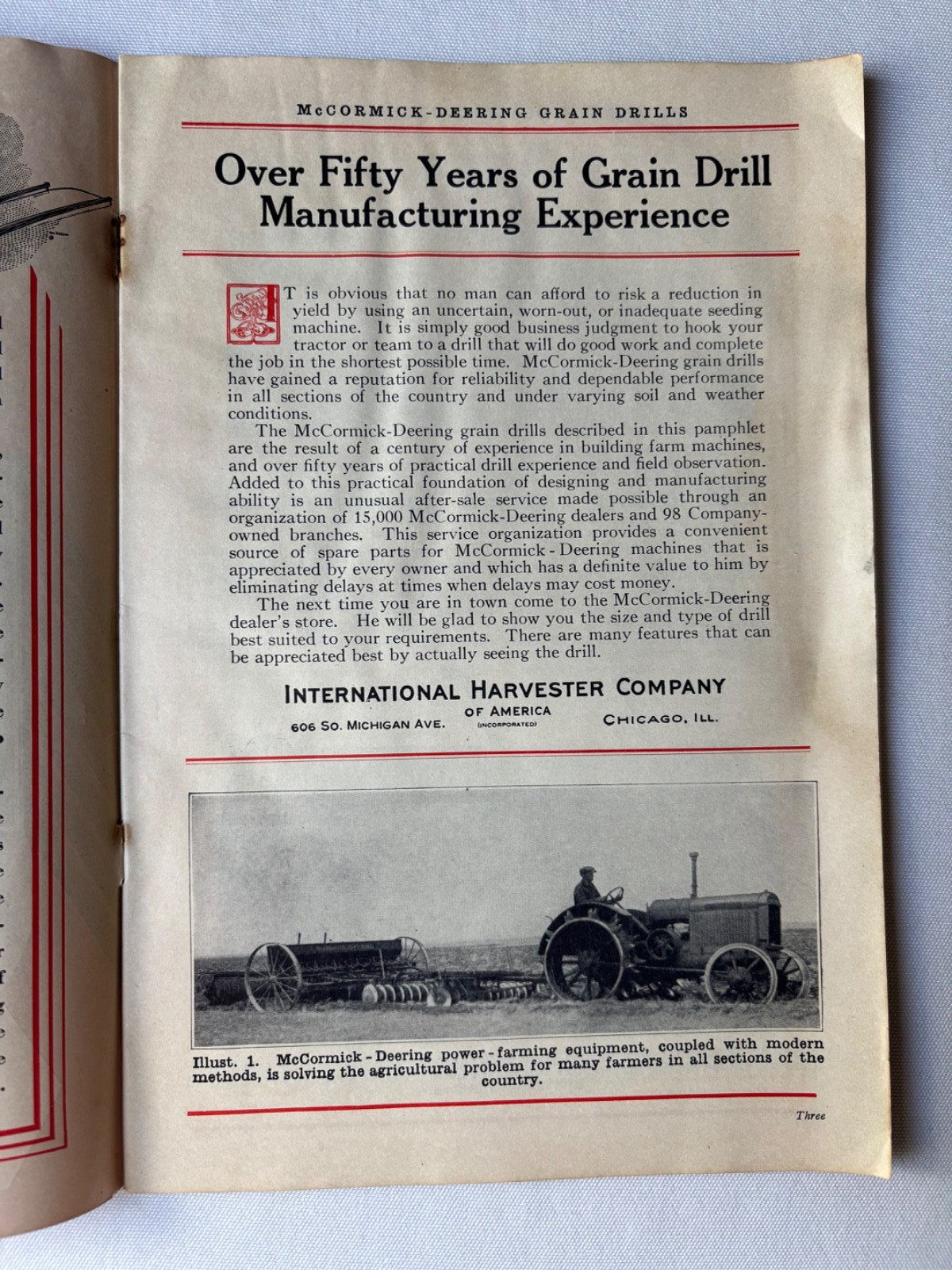 Antique McCormick-Deering Grain Drills Catalog Circa 1931 Great Illustrations