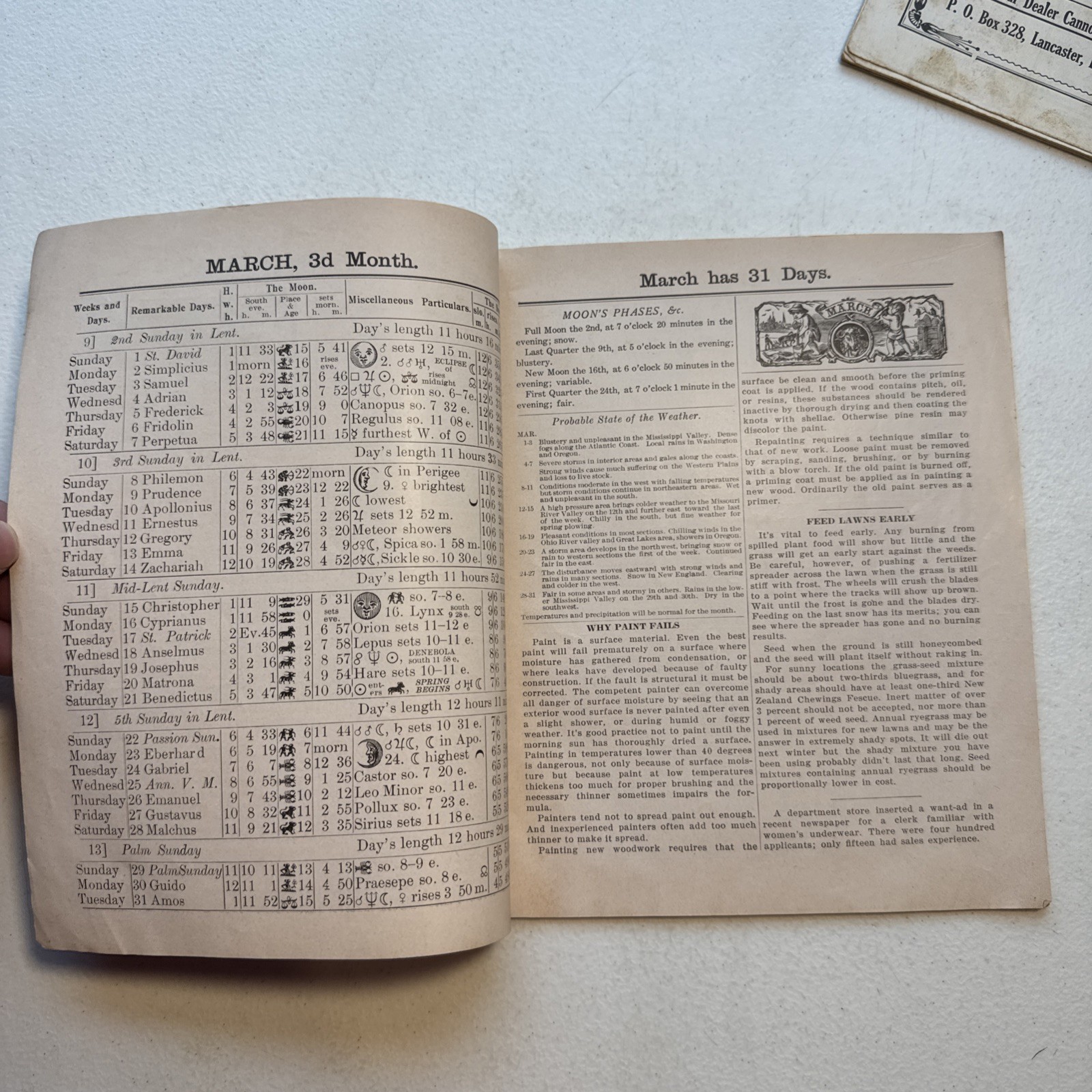 Vintage 1942 & 1950 John Baer’s Sons Agricultural Almanac Lancaster, PA