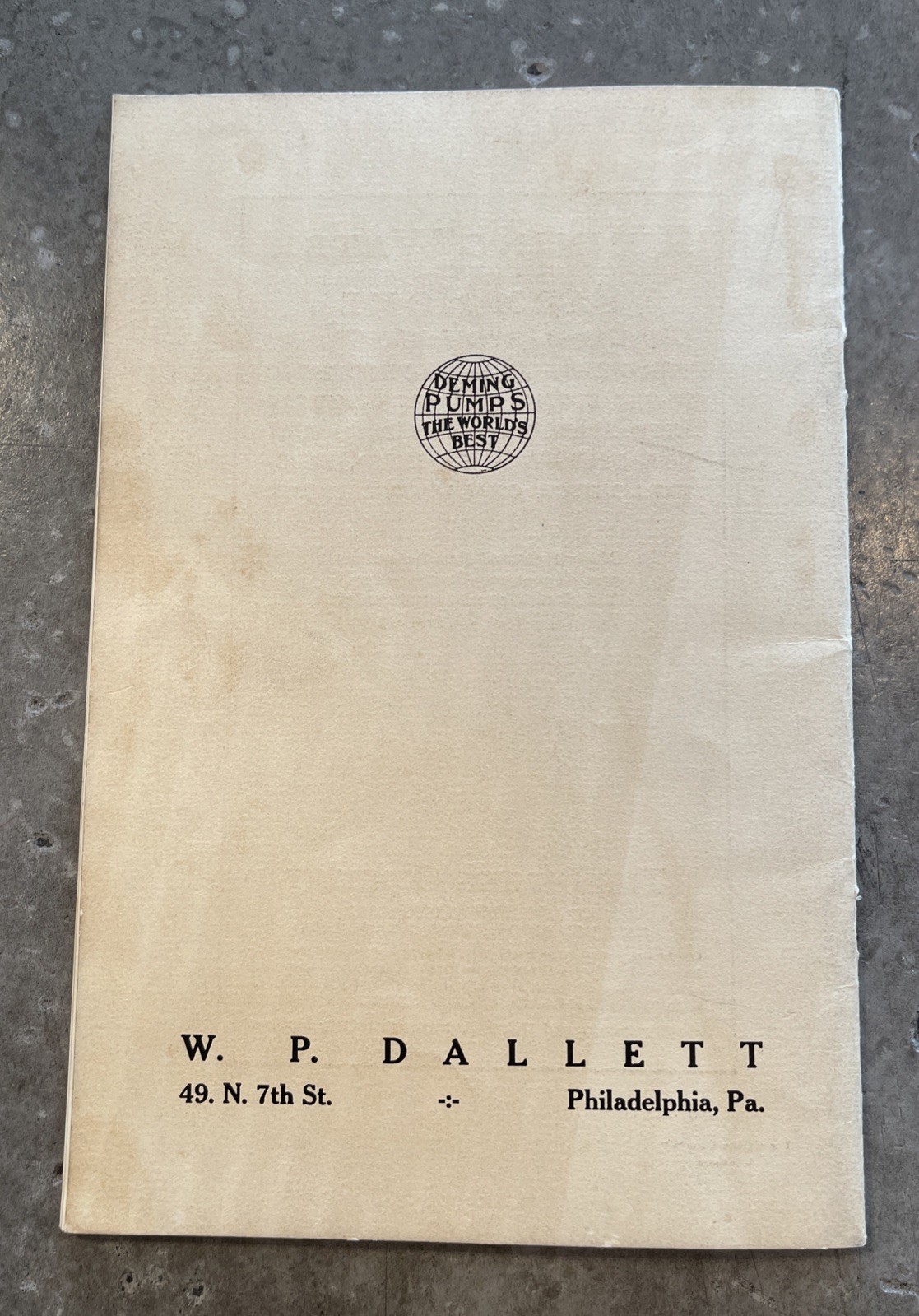 1916 Deming Spray Pump Catalog Orchard Vineyard Signed WP Dallett Letter
