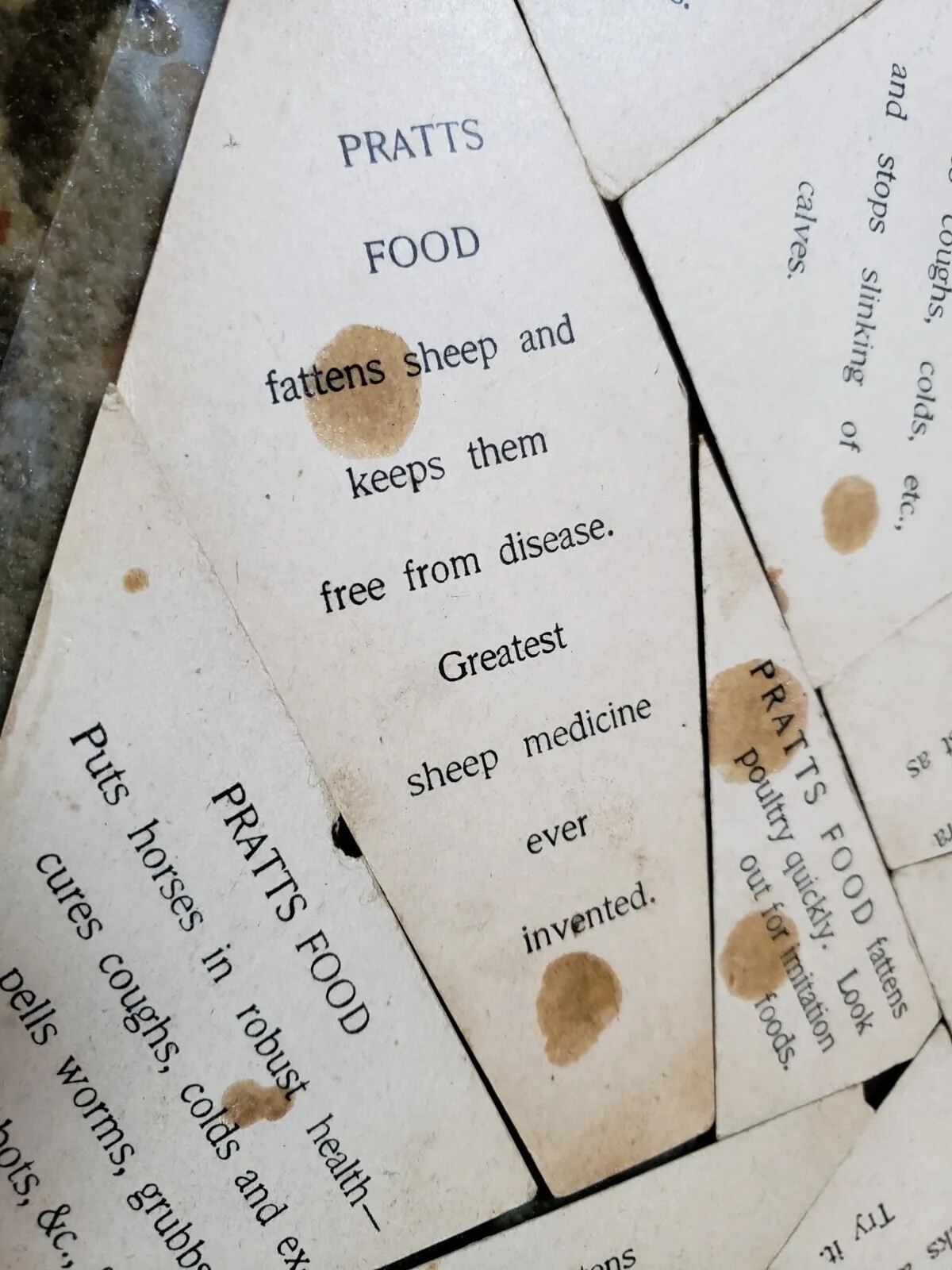 Vtg Antique Pratts Food Co. Puzzle Complete Rare Farm Agriculture