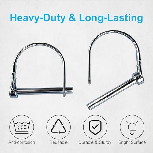 10 Pack, Trailer Coupler Pin and Locking Pin, 2-1/8&Prime;x1/4&Prime; Trailer Hitch Pin, Hea