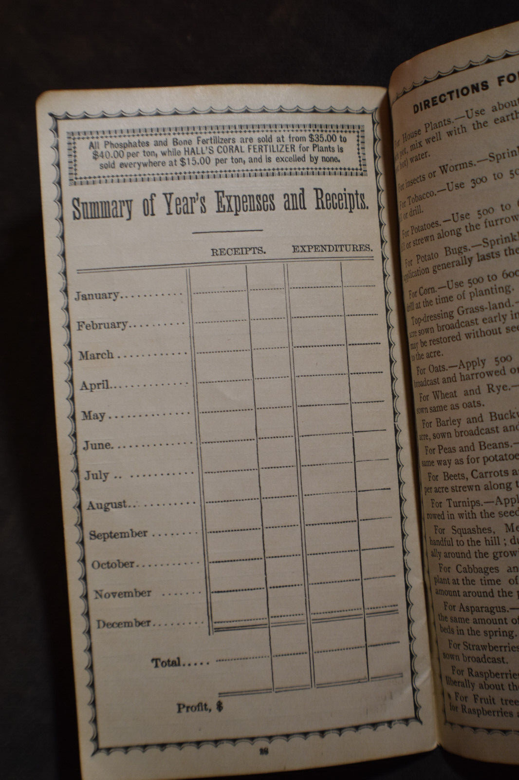 Ca 1888 Vermont Chemical Fertilizer Company Brochure – Vergennes Vermont