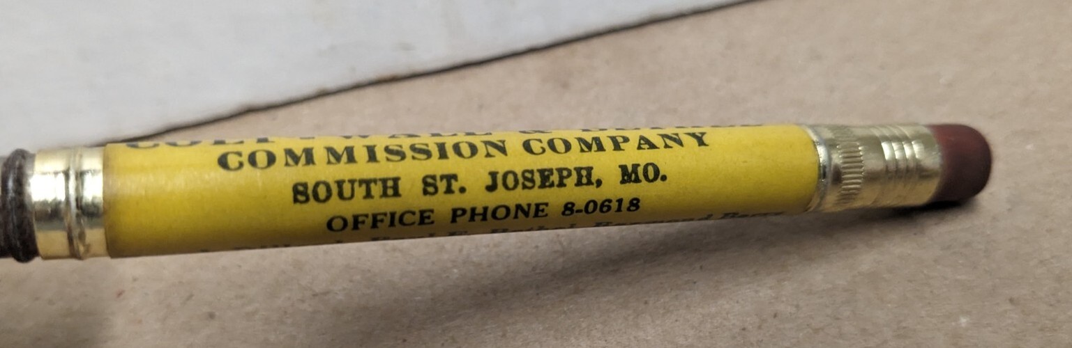 Vintage Colt-Wall & Bethel Commission Co. St. Joseph Missouri Mo Bullet Pencil