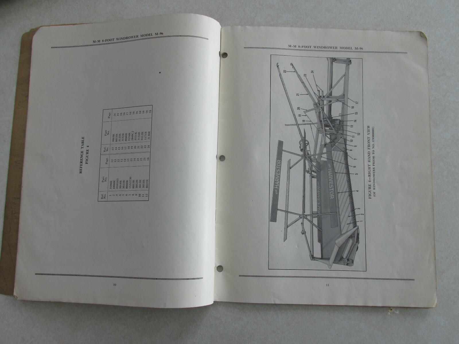 MBF52 Farm Manual MM Minneapolis Moline repair catalog Windrower M-96