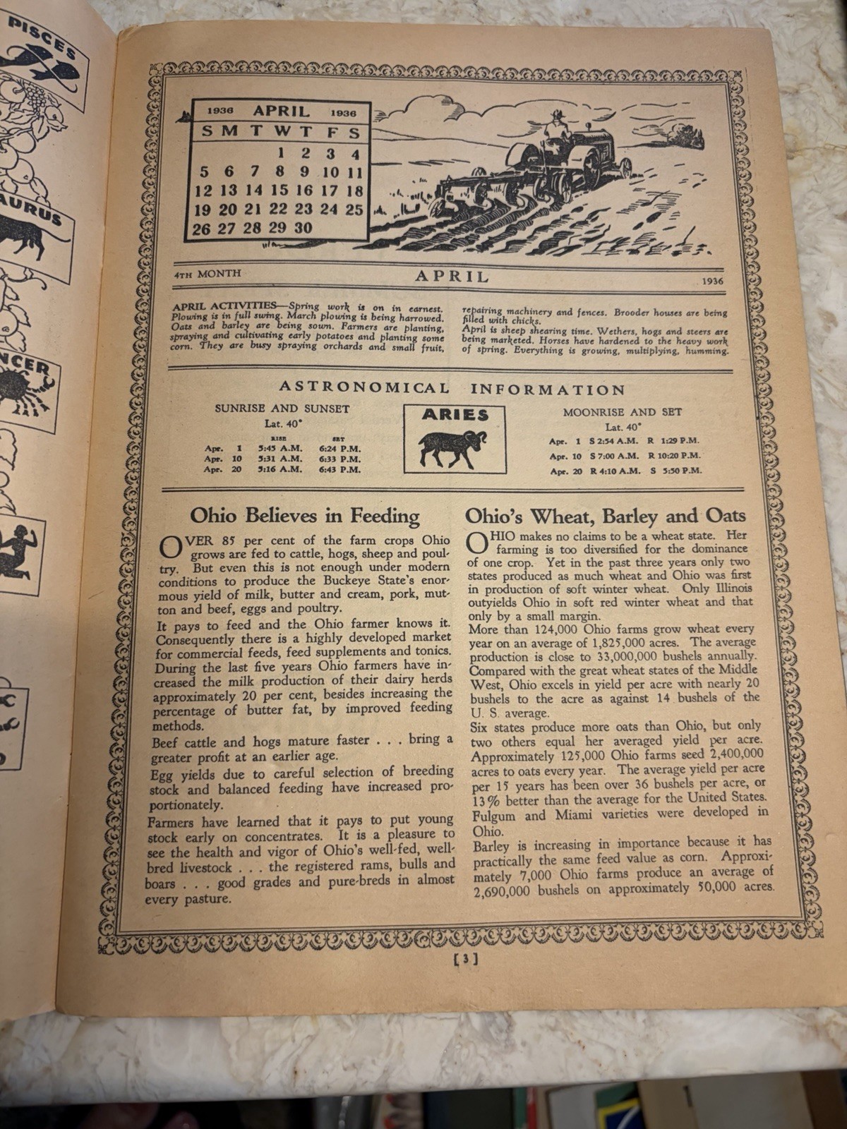 VINTAGE 1939 STANDARD OIL COMPANY SOHIO FARM GUIDE Livestock Calendars