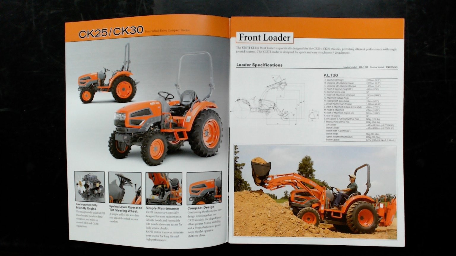 Kioti Compact Utility Tractor Brochure CK25 CK30 Vintage Agriculture