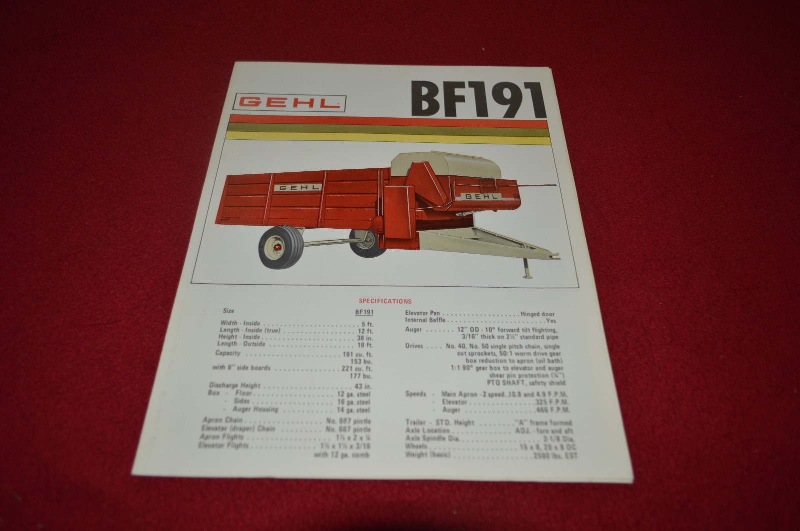 Gehl BF191 Mixer Feeder Wagon Dealer&rsquo;s Brochure AMIL9