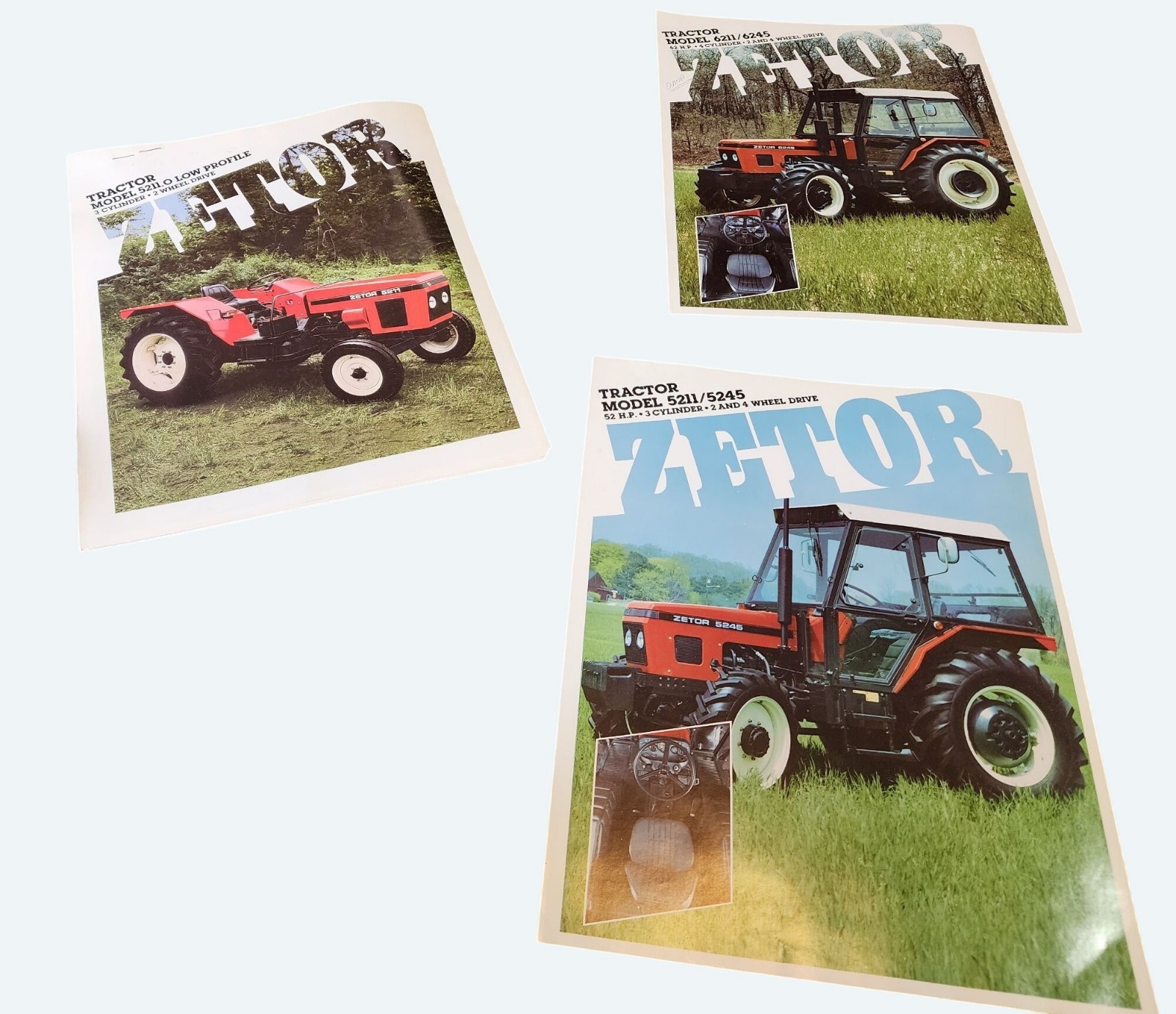 Zetor Tractor Brochures Lot Of 10 Models Vintage Sales Literature