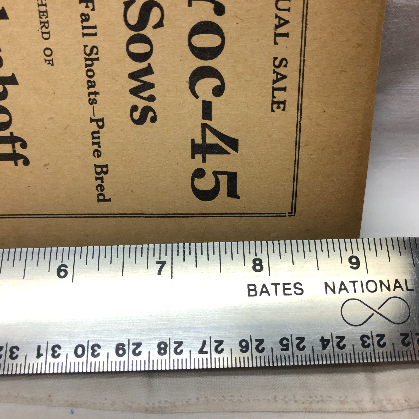 Vintage 1923 45-Duroc-45 Bred Sows Sale Booklet