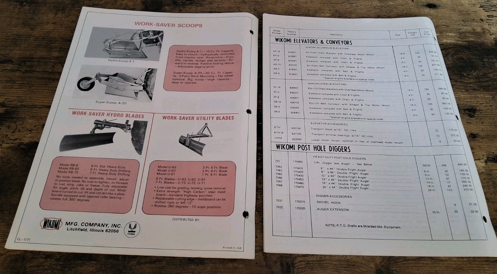 Wikomi Work-Saver Agriculture Farm Implement Brochure And Price List