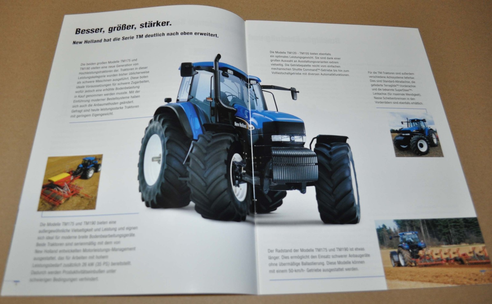 2002 New Holland TM120 TM130 TM140 TM155 TM175 TM190 Tractor Brochure Prospekt D