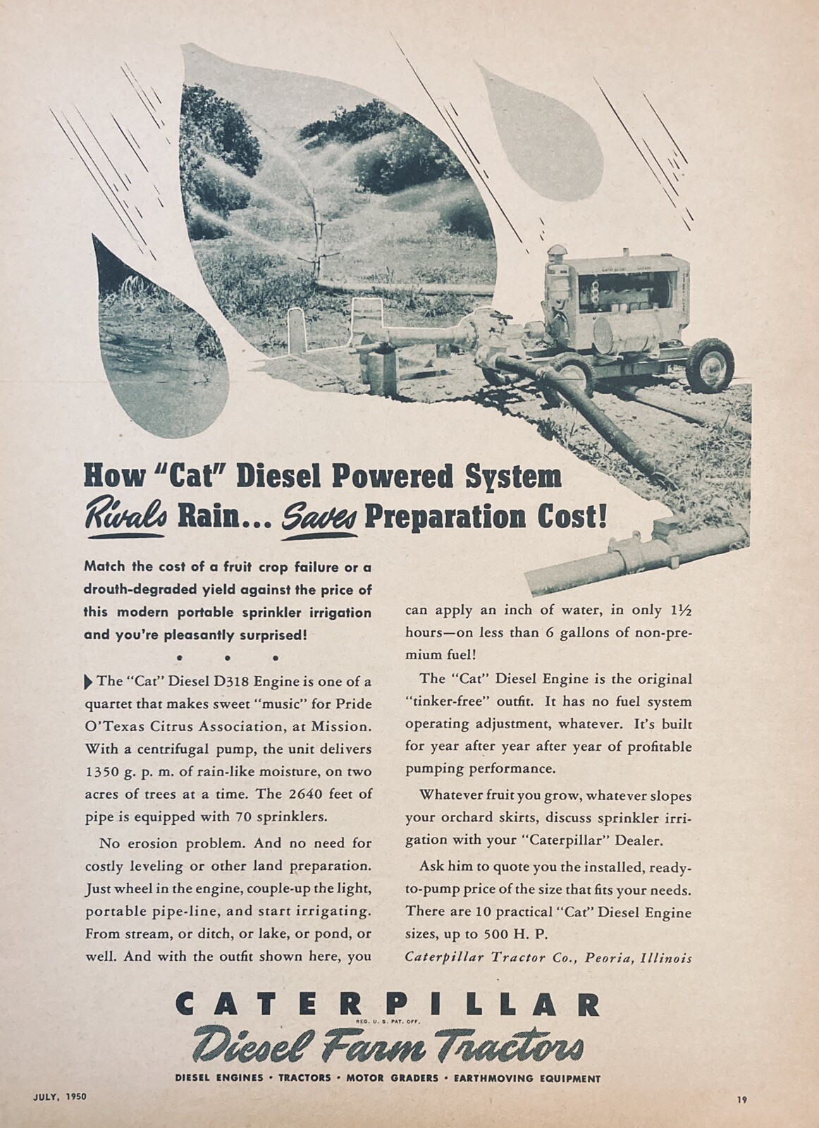 1950 AD.(XF16)~CATERPILLAR TRACTOR CO. PEORIA, ILL. “CAT” DIESEL D318 ENGINE