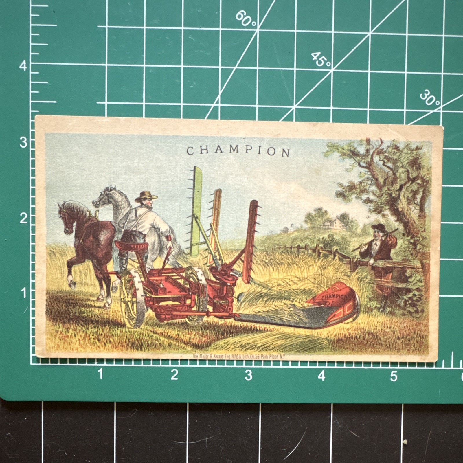 Warder, Mitchell & Co. Champion Reapers & Mowers Trade Card