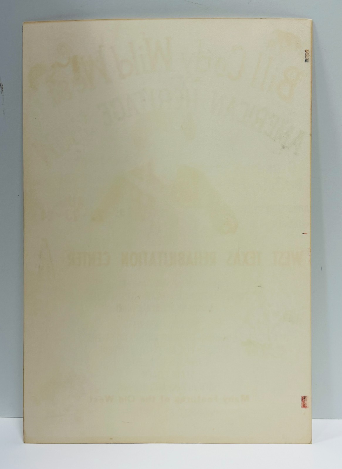 Vtg Bill Cody Wild West American Heritage show card stock poster Sweetwater, Tx