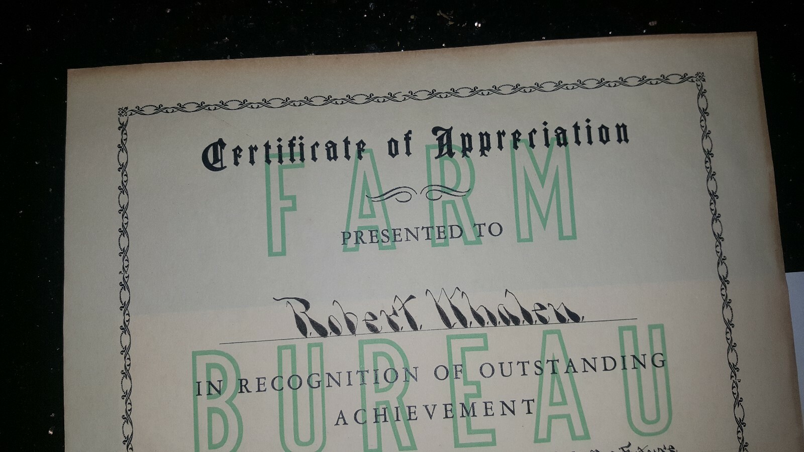 1953 FARM BUREAU DOCUMENT CERTIFICATE WORCESTER COUNTY FARM BUREAU MARYLAND?