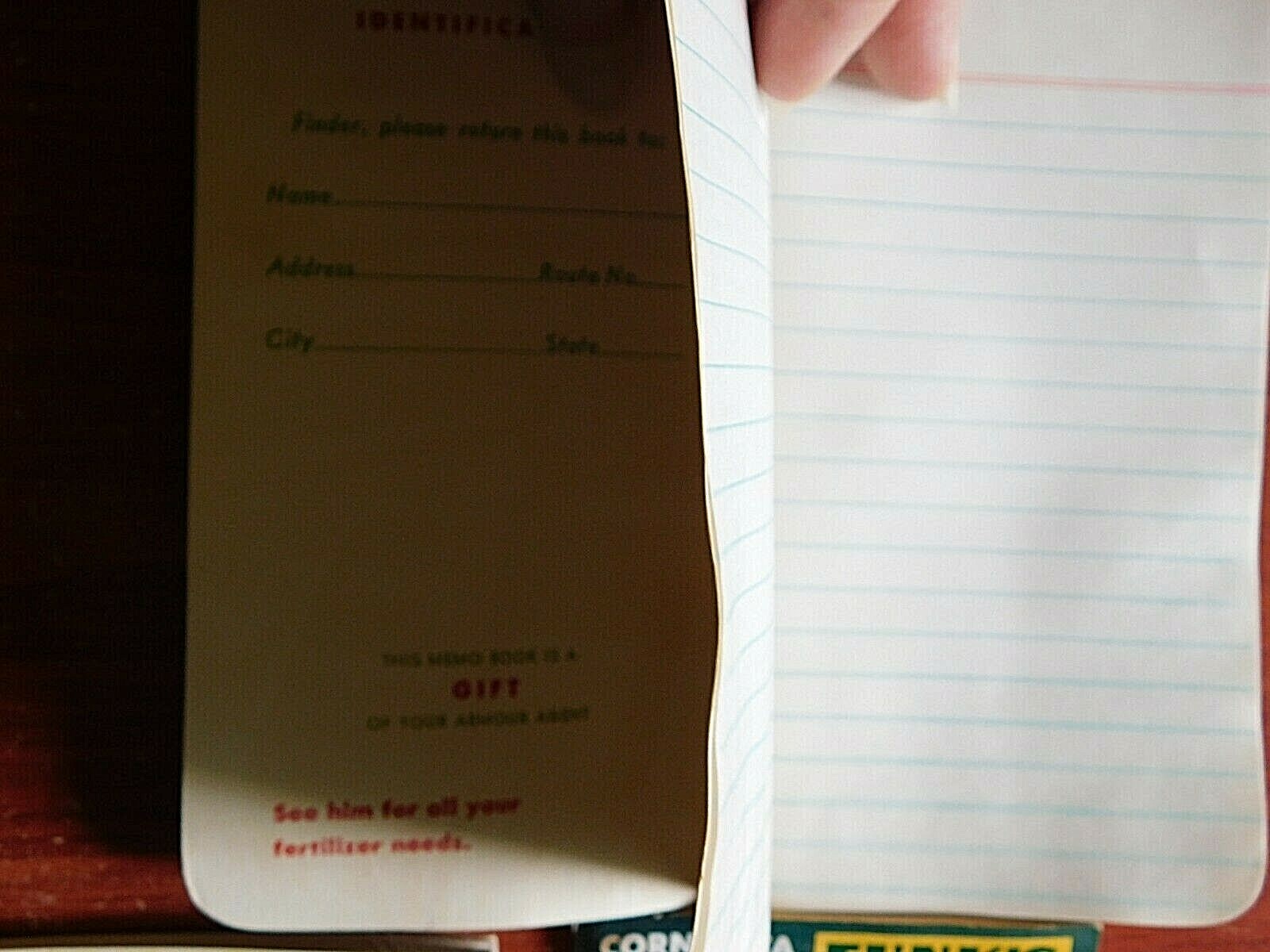 4) Notebooks: Funk&rsquo;s G, McCurdy Hybrids, Olin Agri, Armour Fert – advertising